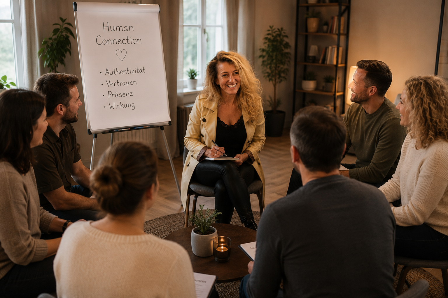 Carmen im Workshop mit einer kleinen Gruppe